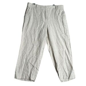 Talbots Pants Women's 8P Cropped Dressy Business Career Cream‎ 100% Linen VN1184